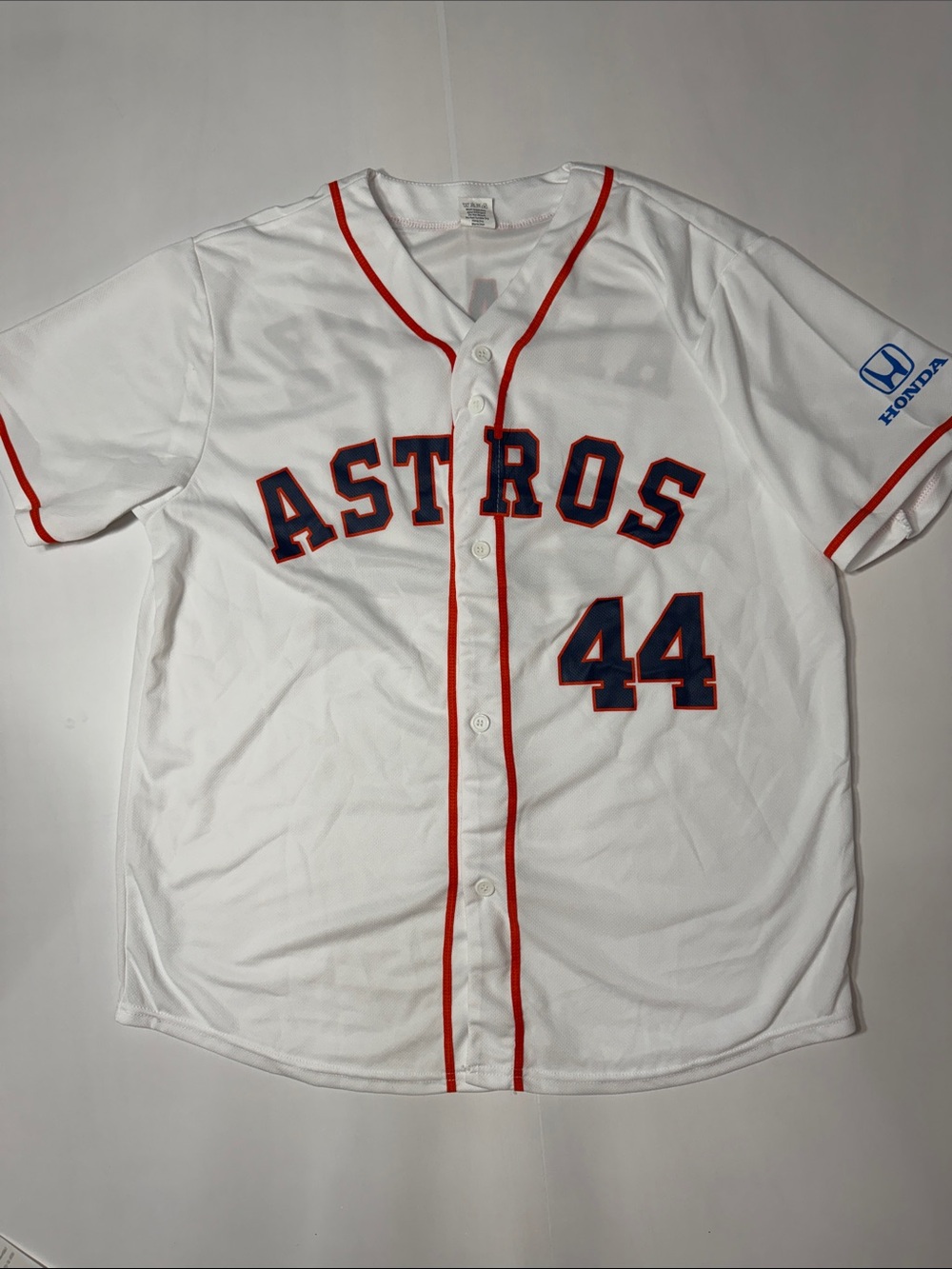 Houston Astros White Baseball Jersey with Orange Piping - Adult XL